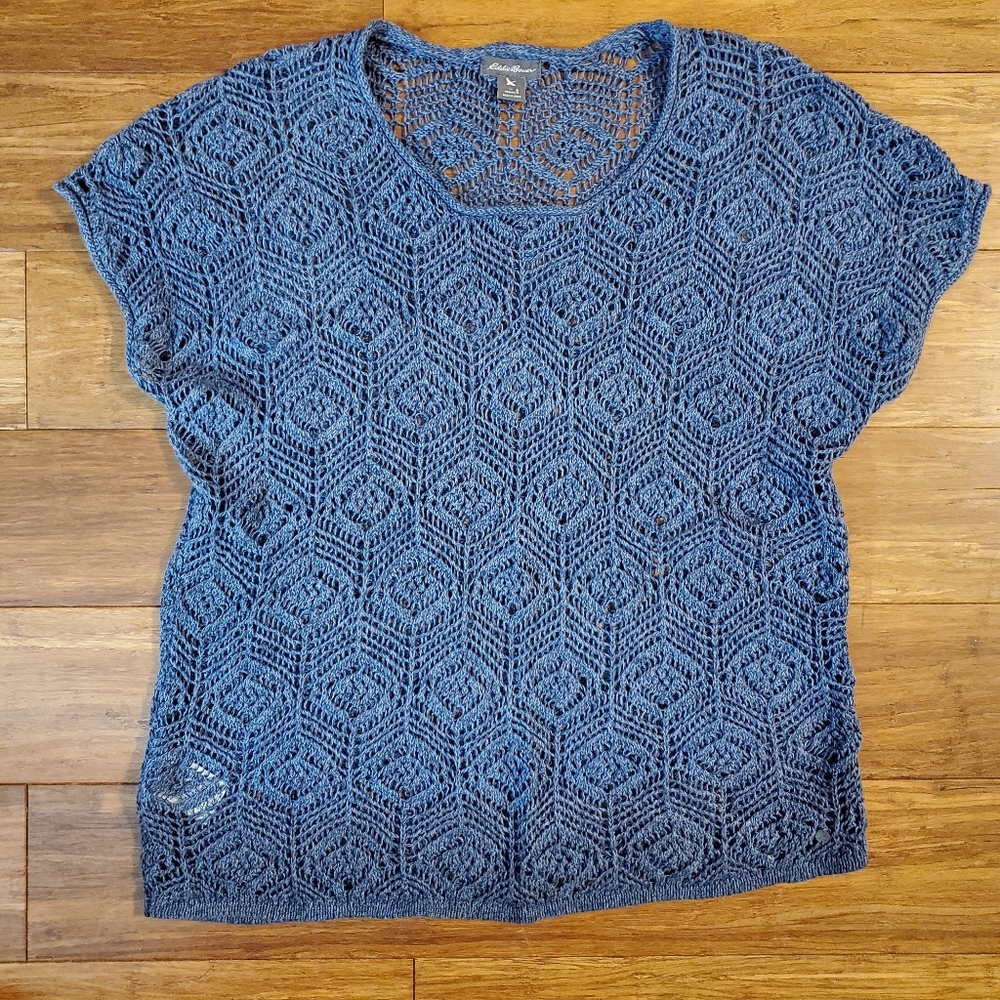 Eddie Bauer crocheted tunic styled coverlet